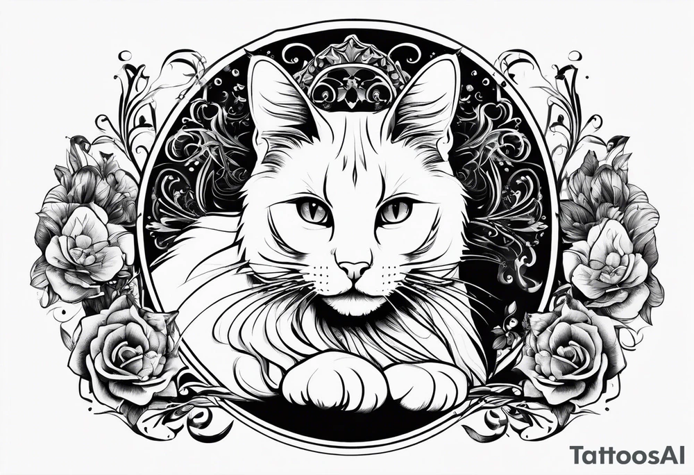 cat with a cat on tattoo idea