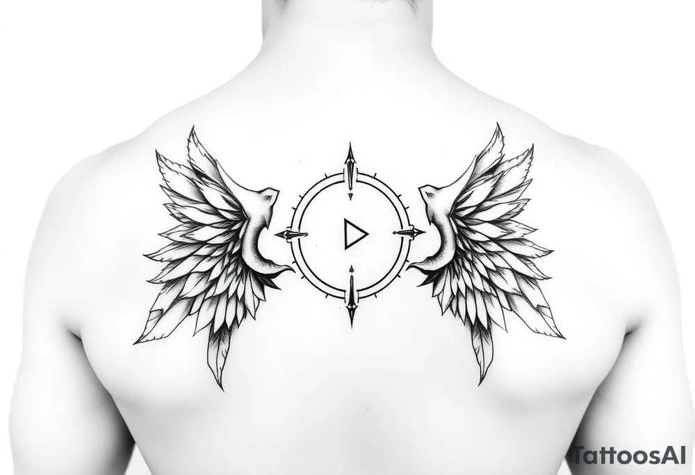 Play pause stop in a ekg style tattoo idea