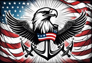 Flag,eagle, anchor tattoo idea