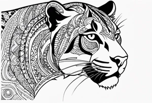 Panther in american traditional style tattoo idea