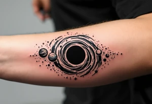 2 different universe's on each side of a black hole tattoo idea