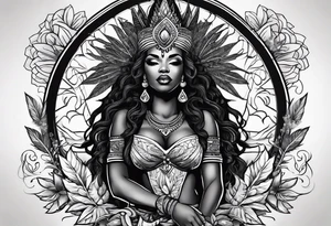 Black Goddess of sativa tattoo idea