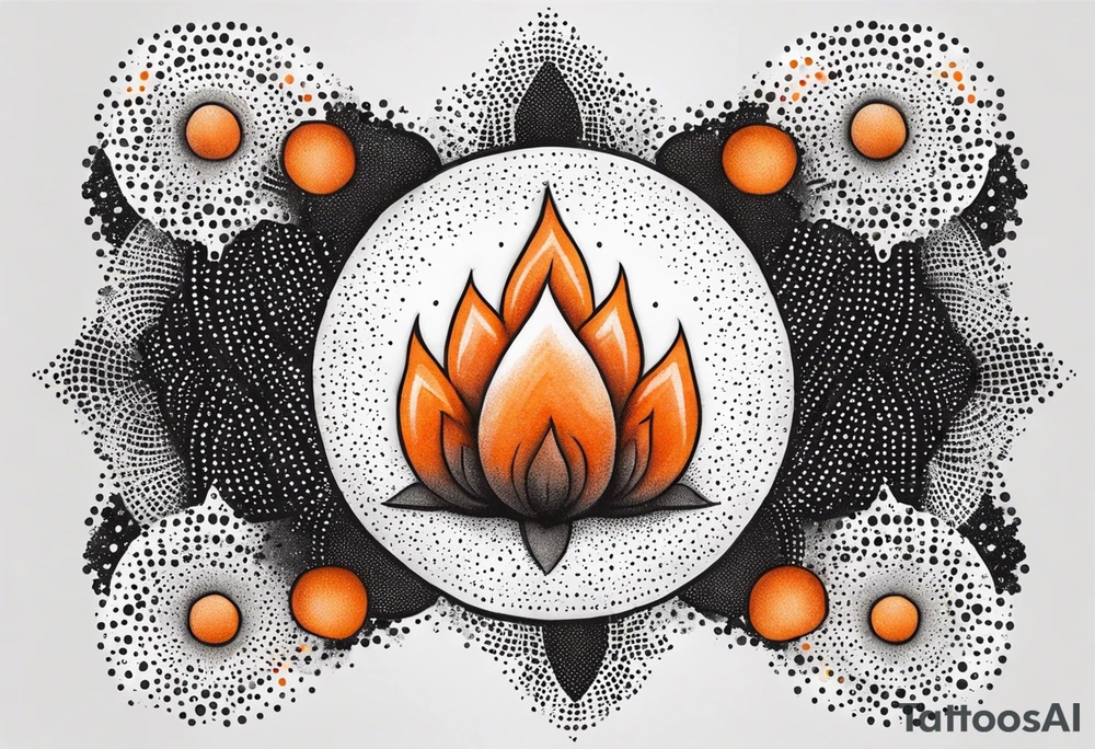 orange bonfire tattoo idea
