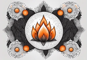 orange bonfire tattoo idea