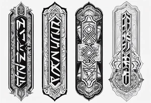 power text vertical tattoo idea
