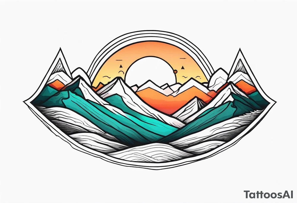 small minimalistic no border mountains sunset tattoo idea small minimalistic no border mountains sunset tattoo idea