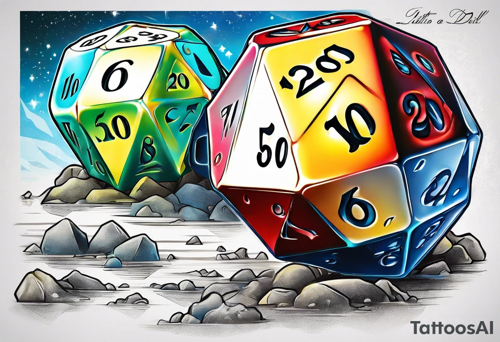 a twenty sided die tattoo idea