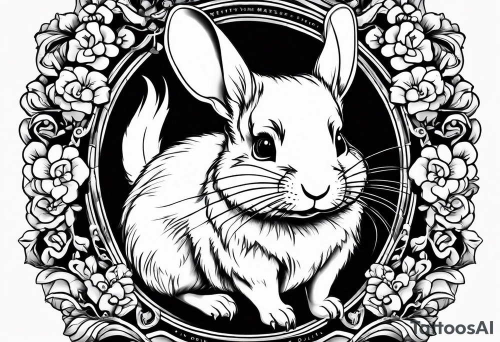 Cute Chinchilla mit Schrift unten "keep your chin up" tattoo idea