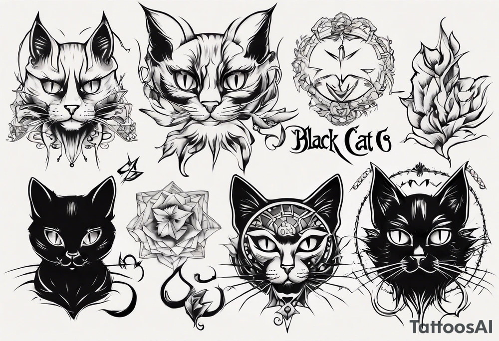 black cat tattoo idea