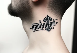 cyrillic russian orthodox on the side of my left neck tattoo idea