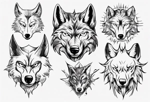 wolf head tattoo idea