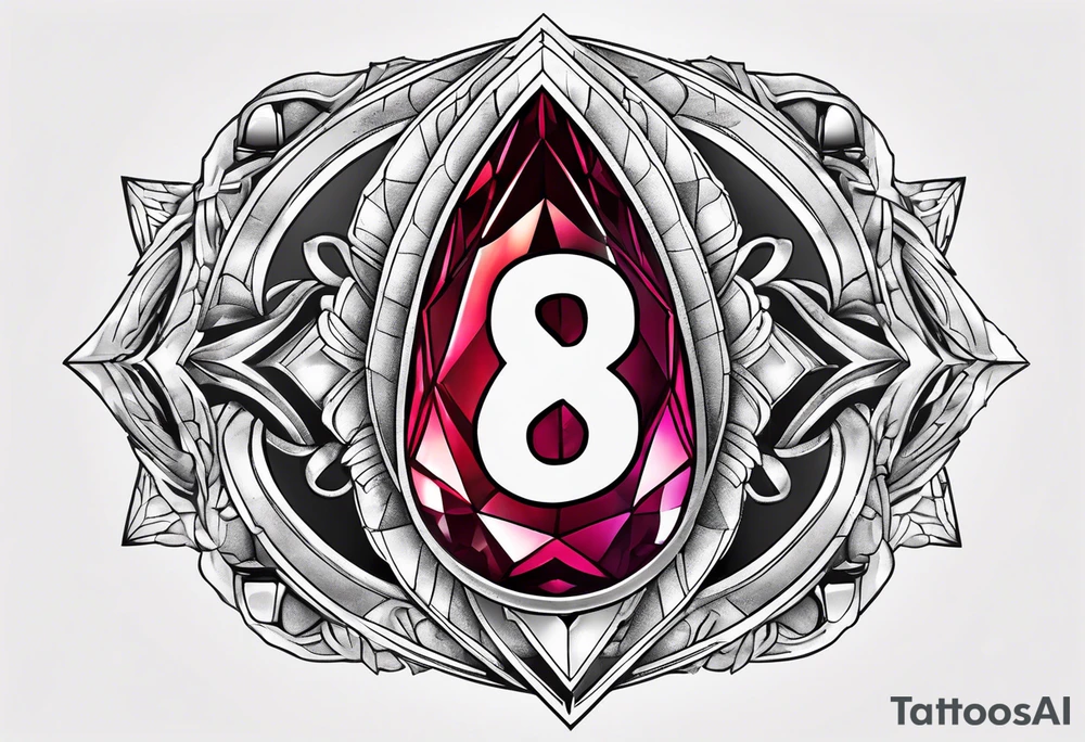 Ruby gem stone with the number 8 incorporated. tattoo idea