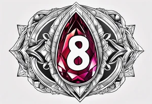 Ruby gem stone with the number 8 incorporated. tattoo idea