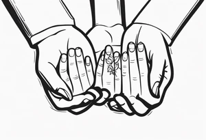 Mom dad family hold hand tattoo idea