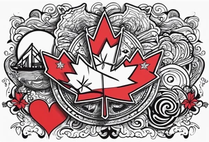 Elements of Trinidad and Canada tattoo idea
