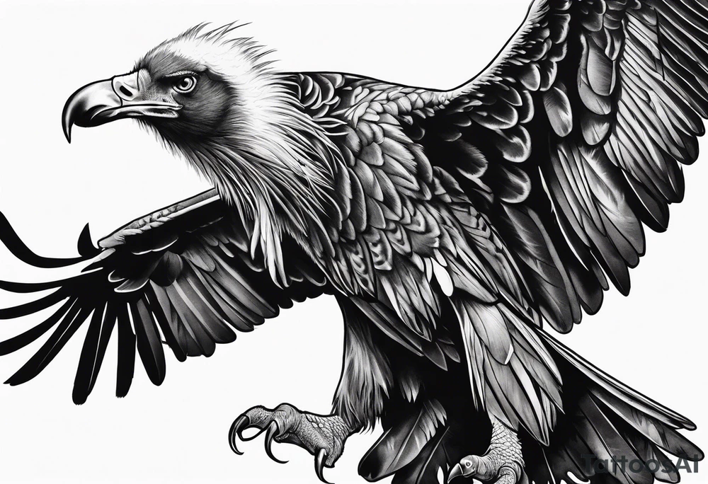Vulture with bleeding wing tattoo idea
