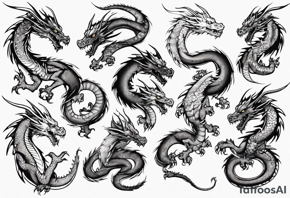 long body dragon tattoo idea