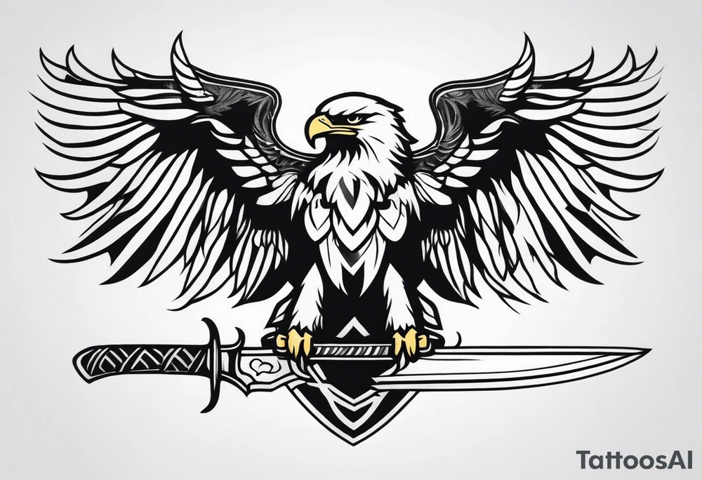 Eagle carrying sword tattoo idea