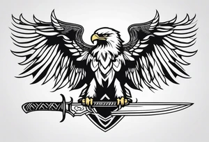 Eagle carrying sword tattoo idea