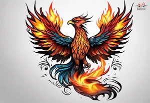 Phoenix rising from the ashes tattoo idea