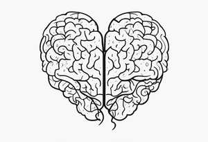 brain and heart fighting tattoo idea