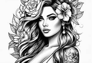 Woman in bikini tattoo idea