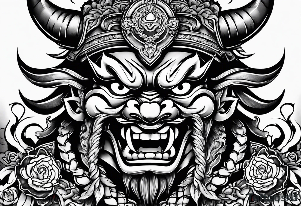 Oni demon tattoo idea