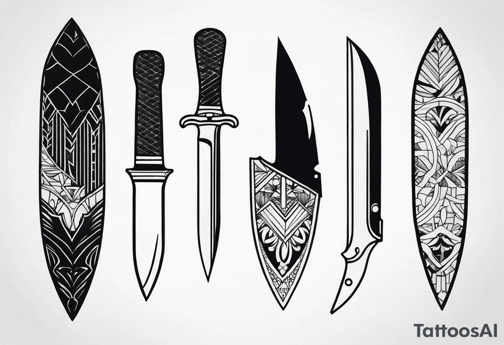 Knife, minimalistic tattoo idea