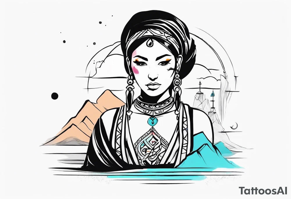 kirgistan tattoo ideas small female nomadic tattoo idea