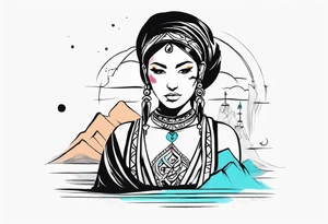 kirgistan tattoo ideas small female nomadic tattoo idea