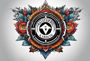 A naruto headband with the letters AR in the middle tattoo idea