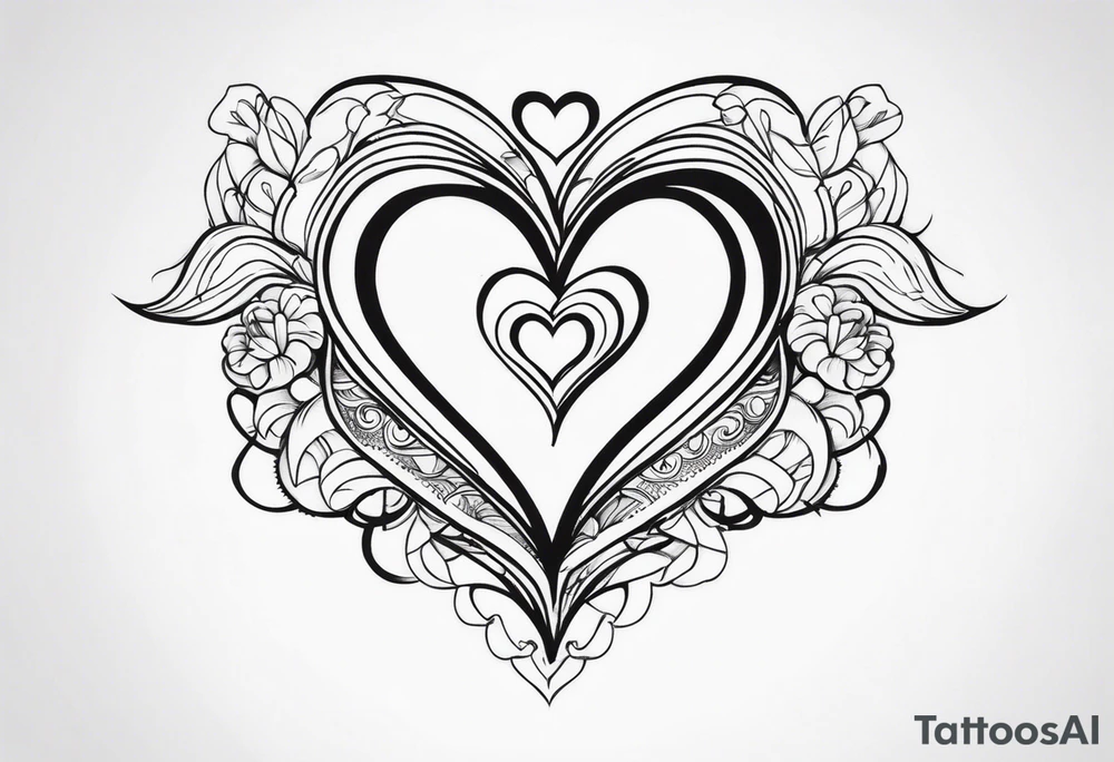 Cover up 2 hearts over lapping on back at base of neck tattoo idea