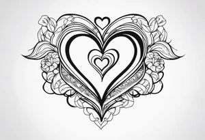 Cover up 2 hearts over lapping on back at base of neck tattoo idea