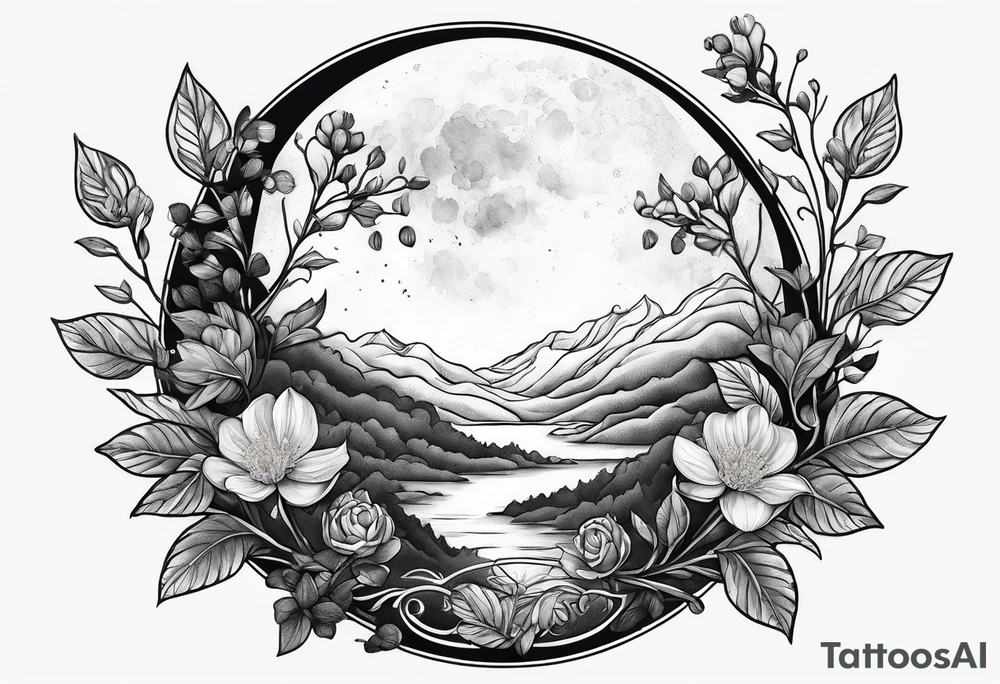 diphylleia grayi and moon tattoo idea
