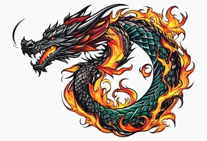 dragon and fire bracelet tattoo idea