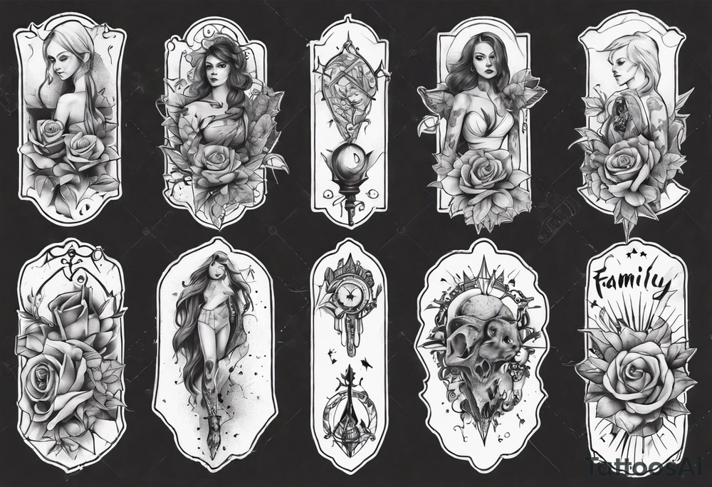 Female forearm tattoo family not Gothic tattoo idea