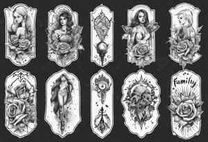 Female forearm tattoo family not Gothic tattoo idea