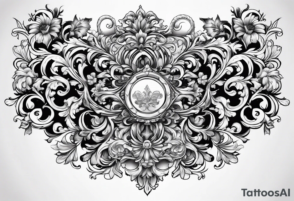 baroque vector across my back tattoo idea