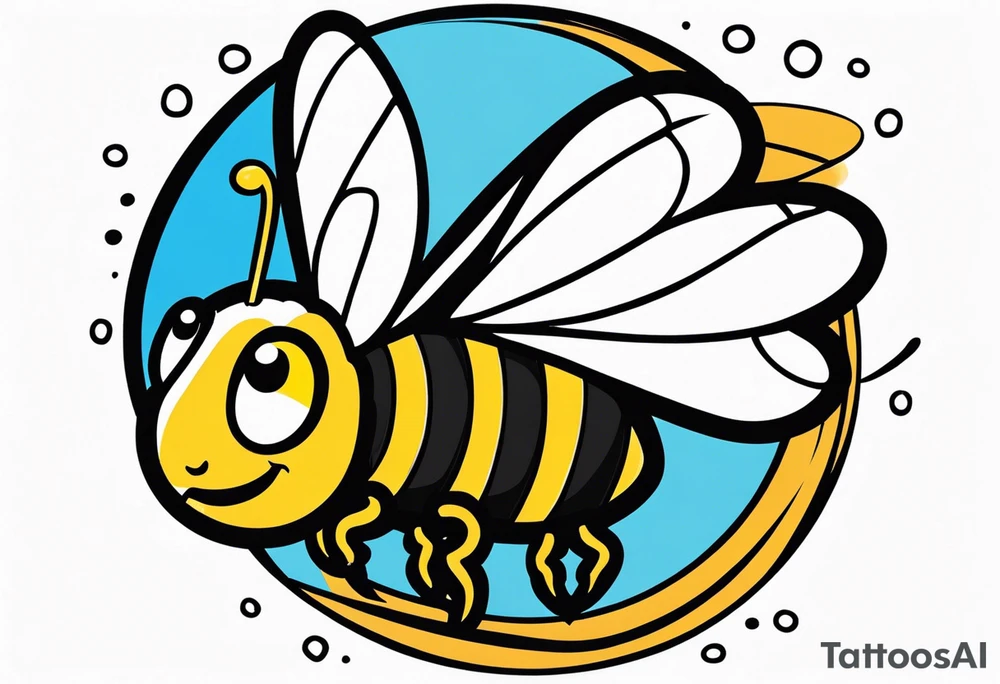 A bee symbolizing facing fears and best friendship with the letter b next to it tattoo idea