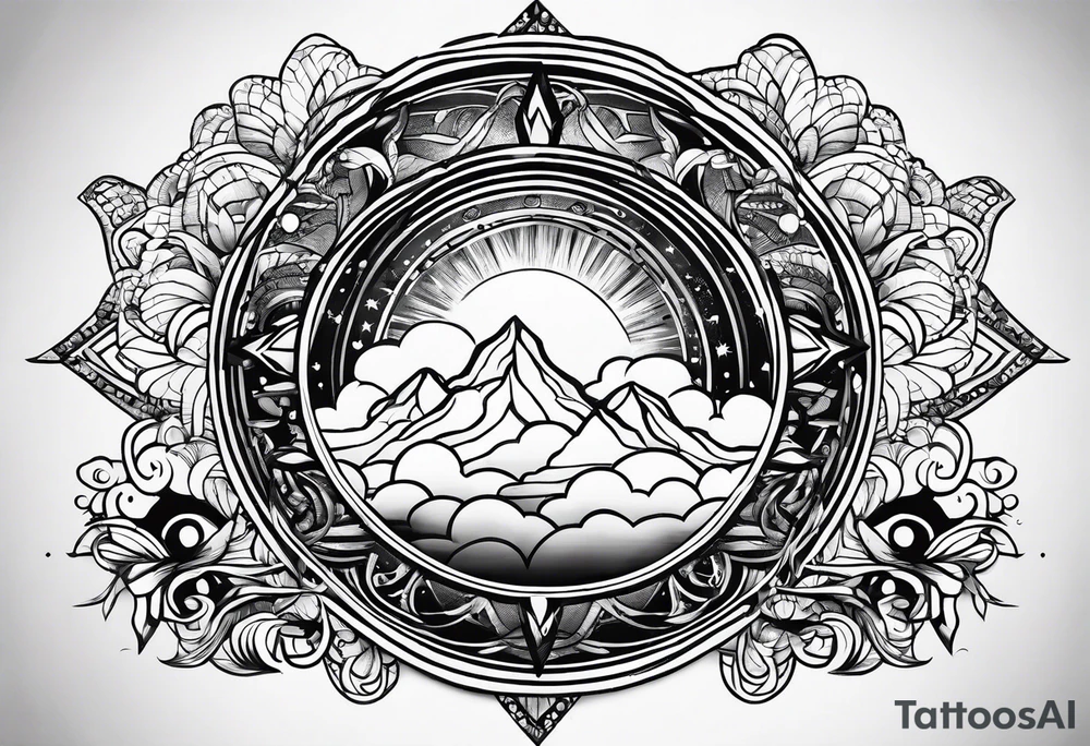 Sky sun tattoo idea