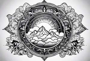 Sky sun tattoo idea