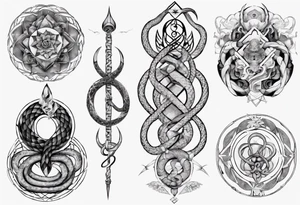 sacred snakes around a vajra tattoo idea