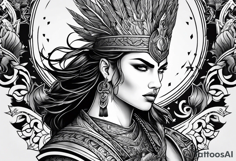 brave and powerful warrior tattoo idea