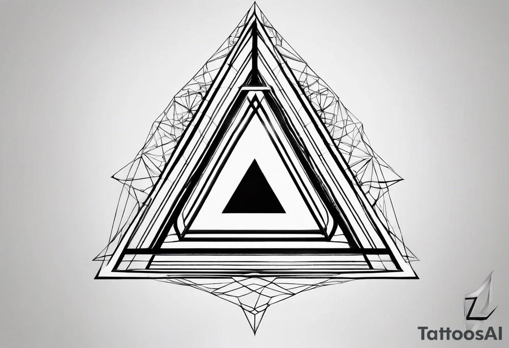 A triangle with nothing inside of it very simple, just a few lines tattoo idea