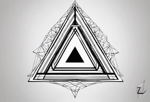 A triangle with nothing inside of it very simple, just a few lines tattoo idea