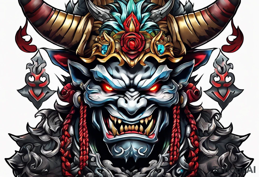 Cyber oni tattoo idea