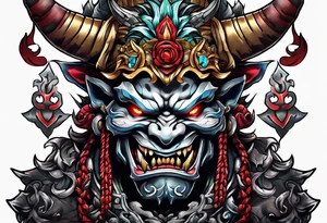 Cyber oni tattoo idea