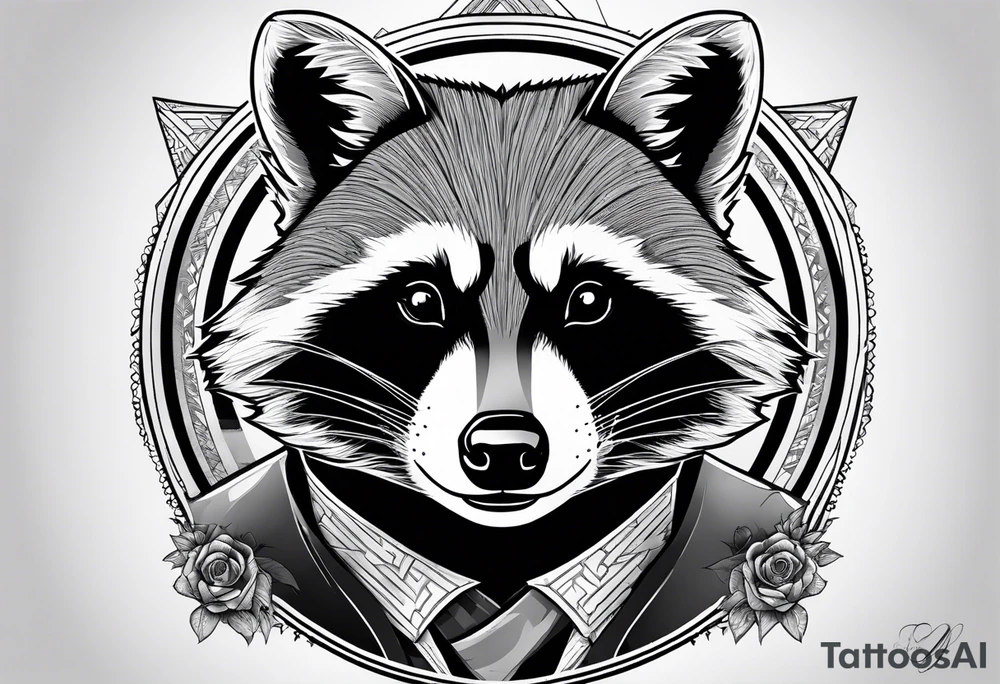 raccoon wearing a Superman t-shirt tattoo idea