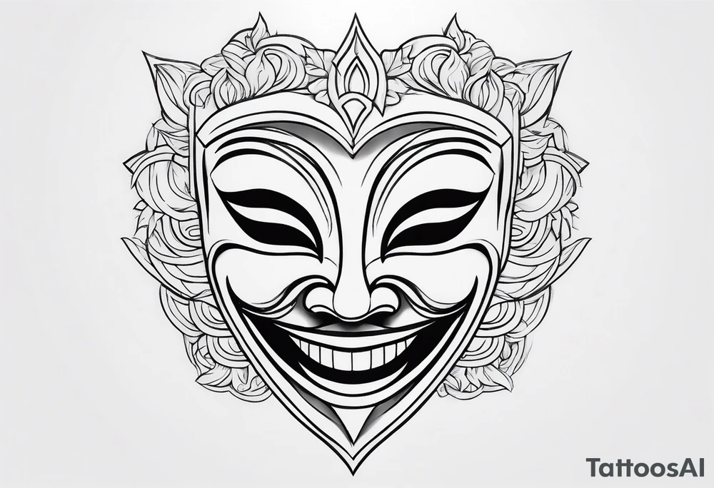 Cool looking Laughing mask tattoo idea