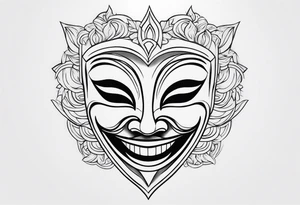 Cool looking Laughing mask tattoo idea